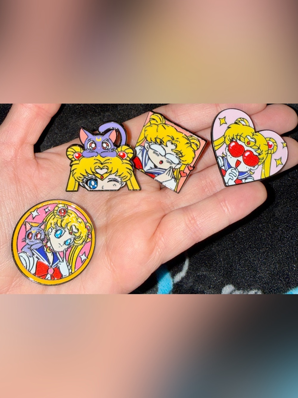 New Set Of 4 Sailor Moon Pins Kawaii Anime Retro 90s Kidcore Nostalgia Gift
